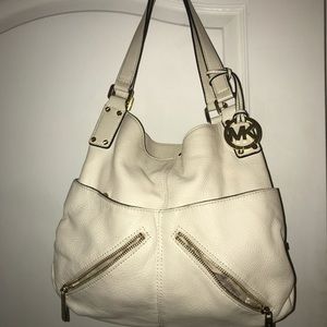 Leather Michael Kors purse- ivory/cream color